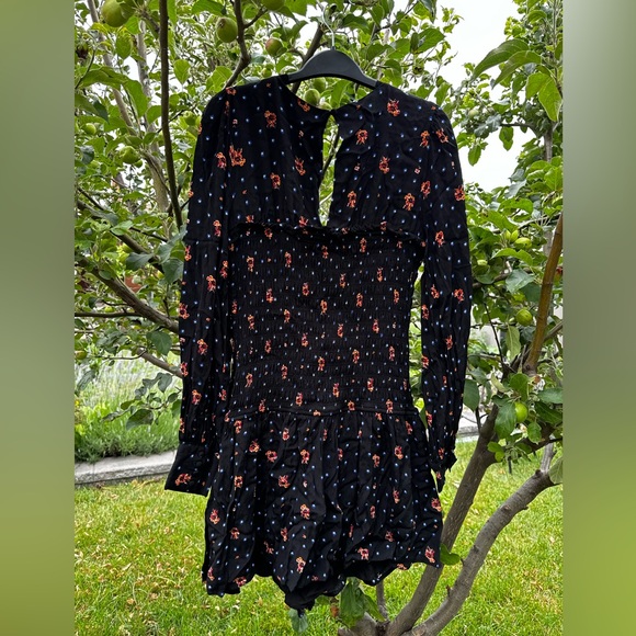FREE PEOPLE Two Faces Printed Mini Dress, Black - Sz L - Picture 10 of 13